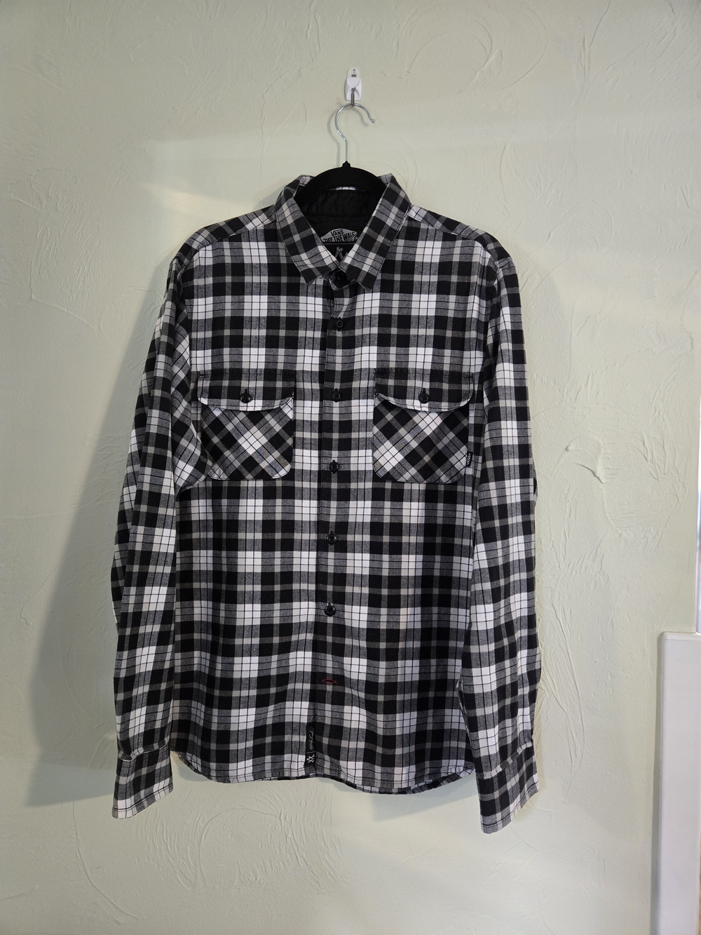 Black/White Plaid/Vans x Anthony Van Engele Button-Up Shirt - Men's Long Sleeve
